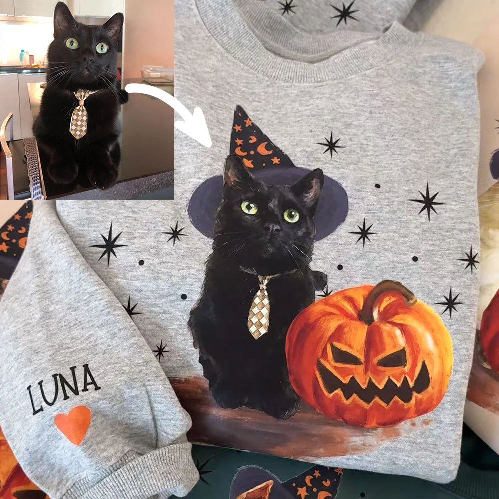 Custom Halloween Pet Portrait Sweatshirt/Hoodie/T-shirt