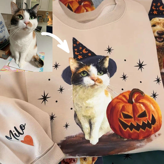 Custom Halloween Pet Portrait Sweatshirt/Hoodie/T-shirt