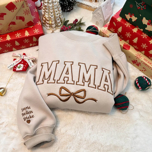 Custom Embroidered Mama Bow Sweatshirt-The 2nd 20% OFF