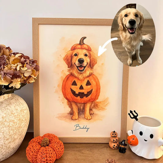 Custom Halloween Pumpkin Pet Portrait Frame| 2nd Item 20% OFF