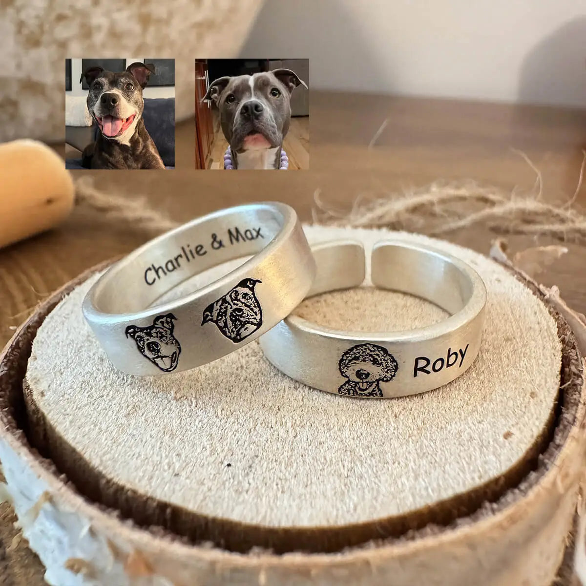 Custom Pet Portrait Ring-Pet Lover Gift| 2nd Item 20% OFF