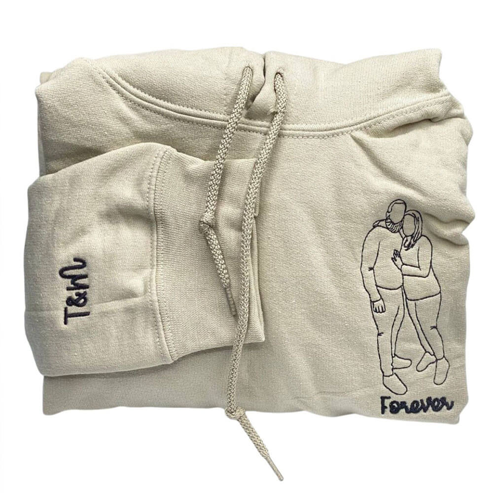 Personalized Couple Outine Portrait Sweatshirt