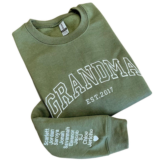 Custom Embroidered Mama/Grandma Sweatshirt/Hoodie