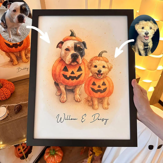 Custom Halloween Pumpkin Pet Portrait Frame| 2nd Item 20% OFF