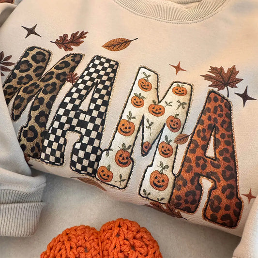 Custom Fall MAMA Sweatshirt with Family Names on Sleeve🍂