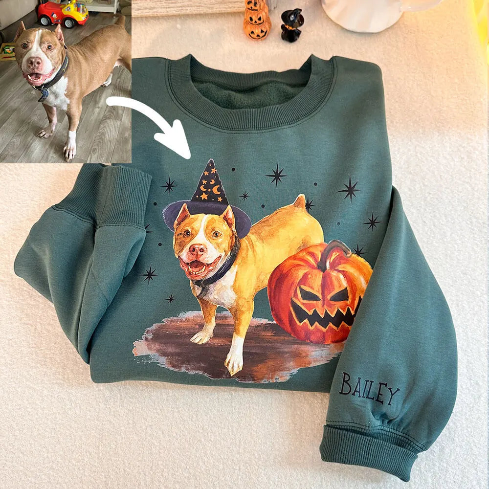 Custom Halloween Pet Portrait Sweatshirt/Hoodie/T-shirt