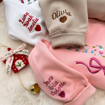 Sudadera con lazo de mamá con flores bordadas personalizadas - La segunda con un 20 % de descuento