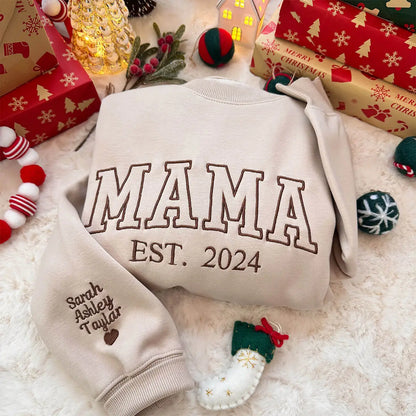 Custom Embroidered Mama Sweatshirt/Hoodie-The 2nd 20% OFF