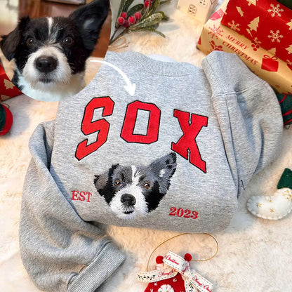 Custom Pet Portrait Embroidered Sweatshirt/T-shirt-The 2nd 20% OFF(any style)