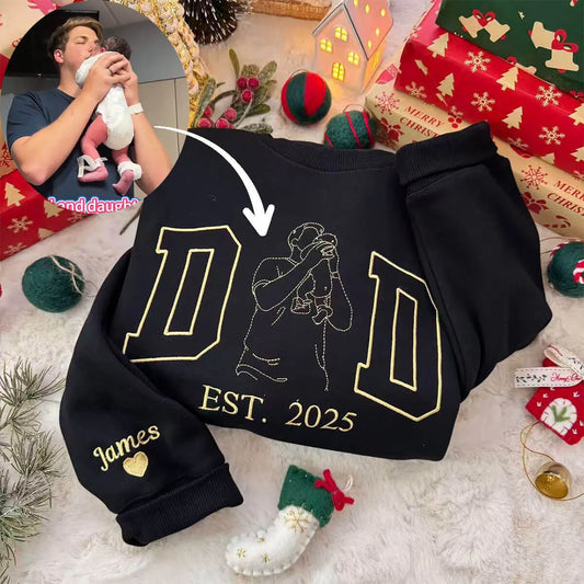 Custom Embroidered DAD Portrait Sweatshirt|20% OFF the 2nd