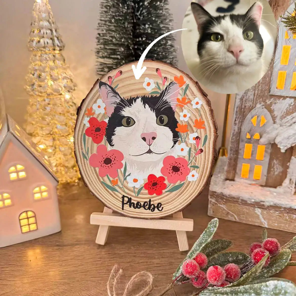 Custom Pet Portrait Wooden Hanging Plaques-Pet Lover Gift