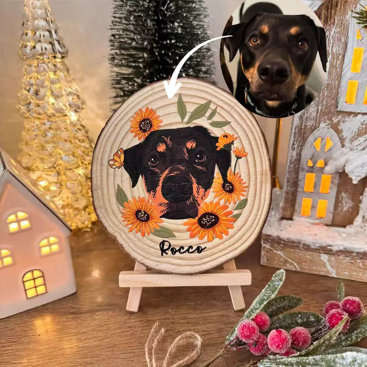 Custom Pet Portrait Wooden Hanging Plaques-Pet Lover Gift