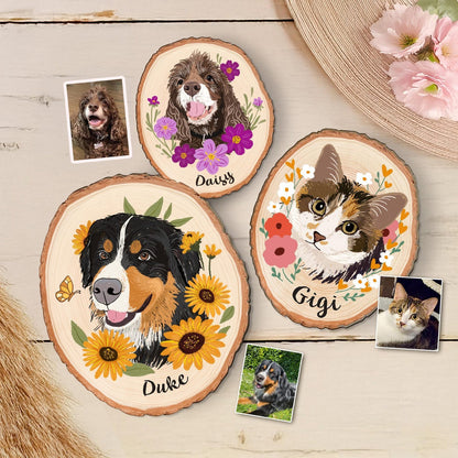 Custom Pet Portrait Wooden Hanging Plaques-Pet Lover Gift