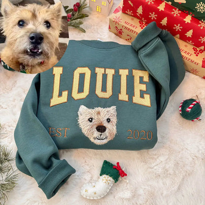 Custom Pet Portrait Embroidered Sweatshirt/T-shirt-The 2nd 20% OFF(any style)